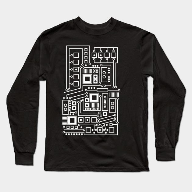 Circuit Board - Technical Computer Design Long Sleeve T-Shirt by Bohnenkern